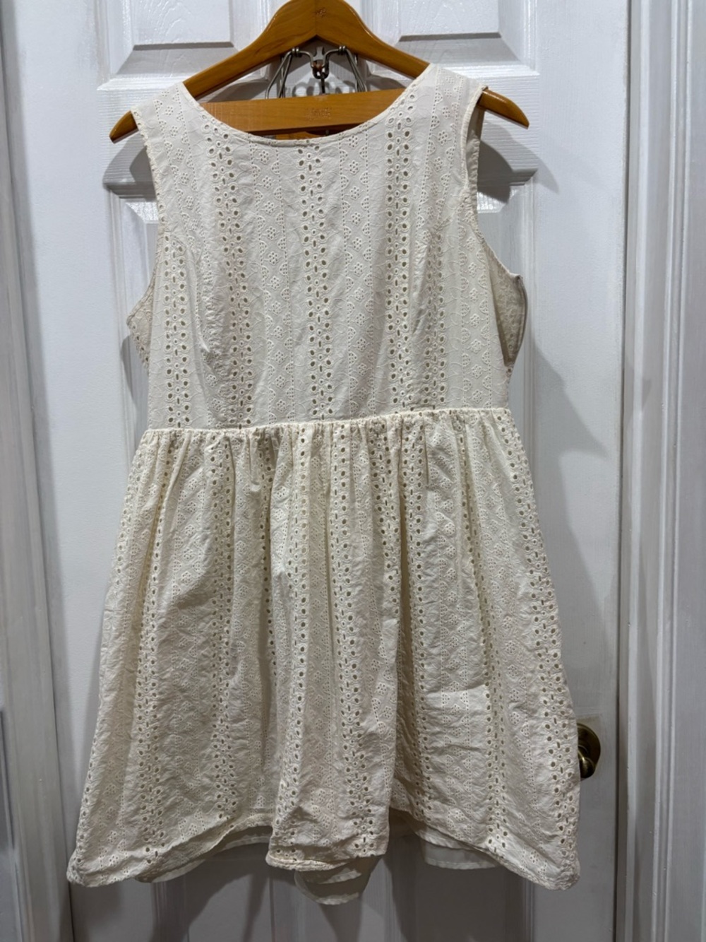 LC Lauren Conrad Cream Eyelet Sundress